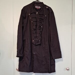 Tripp Nyc Black Long Trench Coat Size 2x